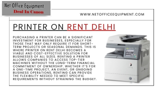 Printer on Rent Delhi A Convenient Solution for Businesses