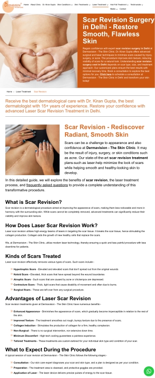 Best  Laser Scar Revision Treatment In Delhi