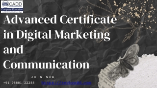 Advanced Certificate in Digital Marketing and Communication