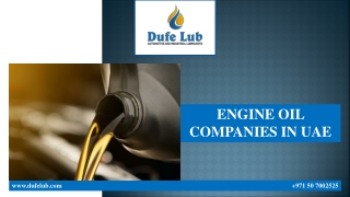 ENGINE OIL COMPANIES IN UAE
