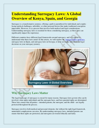 Understanding Surrogacy Laws- A Global Overview
