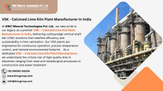 VSK - Calcined Lime Kiln Plant Manufacturer In India