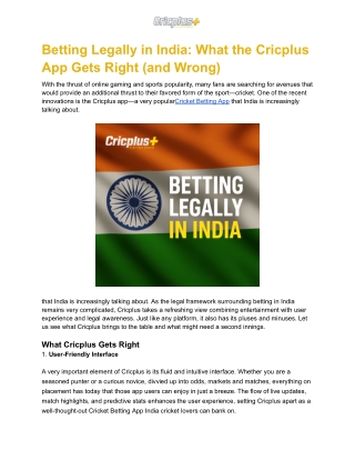 Betting Legally in India_ What the Cricplus App Gets Right (and Wrong)