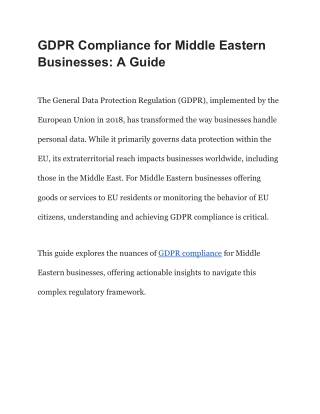 GDPR Compliance for Middle Eastern Businesses_ A Guide