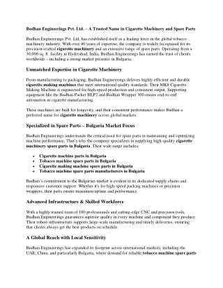 Best Cigarette Making & Packing Machine Manufacturers