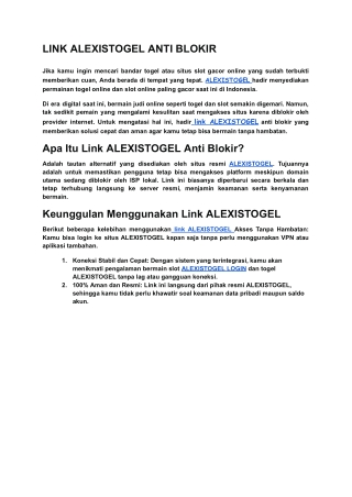 LINK ALEXISTOGEL KEBUT