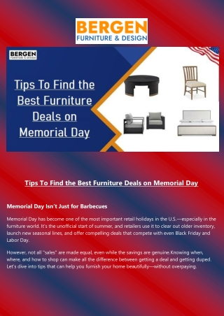 Tips To Find the Best Furniture Deals on Memorial Day