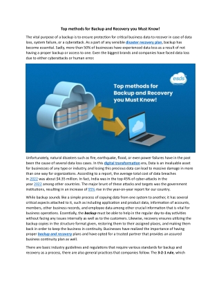 Top Backup and Recovery Methods Every Business Must Know in 2025