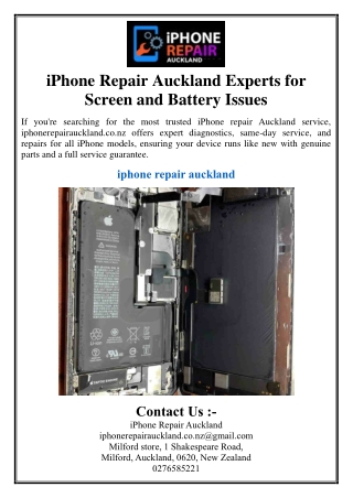 iPhone Repair Auckland Experts for Screen and Battery Issues
