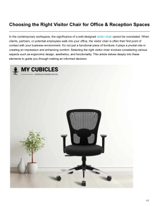 Choosing the Right Visitor Chair for Office Reception Spaces