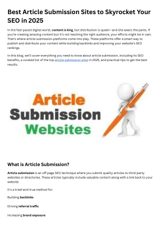 Article Submission Sites