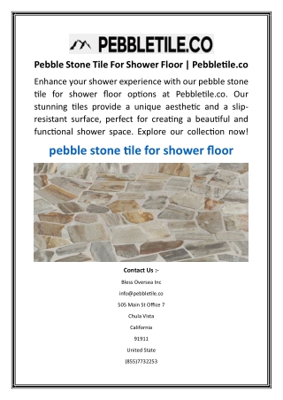 Pebble Stone Tile For Shower Floor  Pebbletile.co