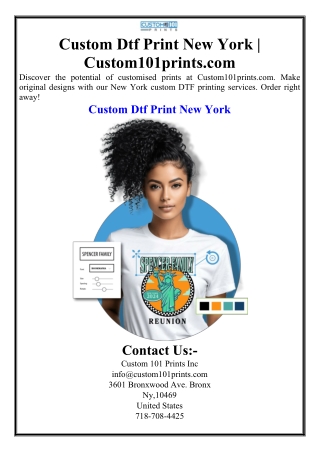 Custom Dtf Print New York | Custom101prints.com