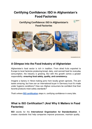 Certifying Confidence_ ISO in Afghanistan’s Food Factories