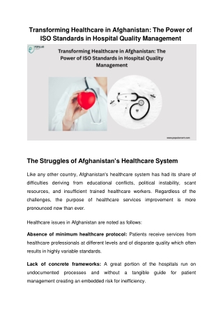 Transforming Healthcare in Afghanistan_ The Power of ISO Standards in Hospital Quality Management