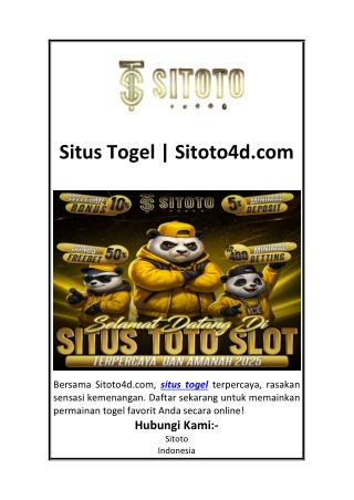 Situs Togel  Sitoto4d.com