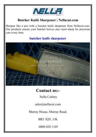 Butcher Knife Sharpener Nellacut.com