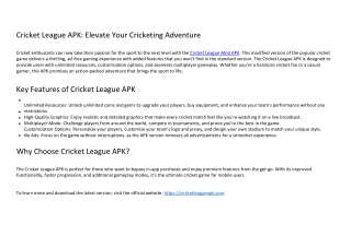 The Cricket League Mod APK Pros