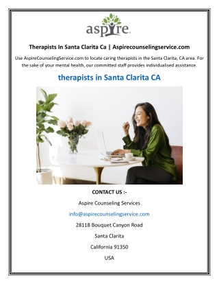 Therapists In Santa Clarita Ca | Aspirecounselingservice.com