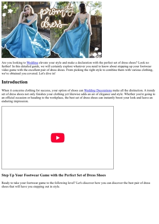 Step Up Your Footwear Game with the Perfect Set of Dress Shoes