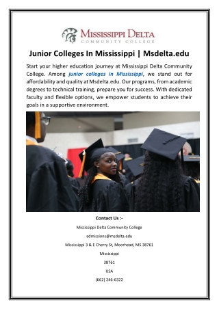 Junior Colleges In Mississippi  Msdelta.edu
