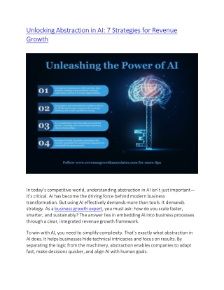 Unlocking Abstraction in AI 7 Strategies for Revenue Growth