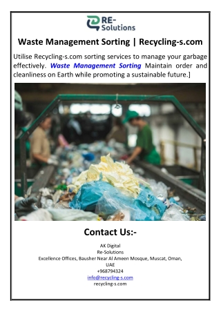 Waste Management Sorting | Recycling-s.com