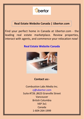 Real Estate Website Canada Ubertor.com