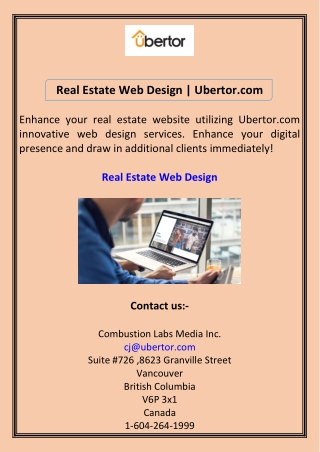 Real Estate Web Design  Ubertor.com