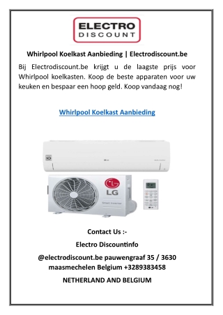 Whirlpool Koelkast Aanbieding Electrodiscount.be