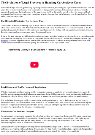 The Evolution of Legal Practices in Handling Car Accident Cases