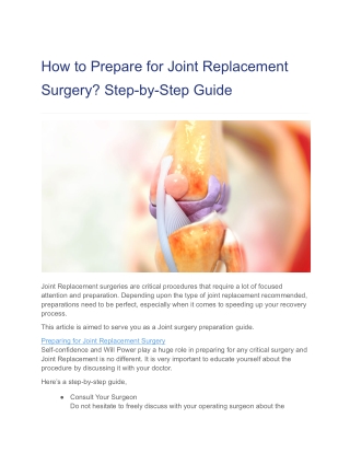 How to Prepare for Joint Replacement Surgery_ Step-by-Step Guide