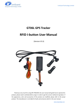 GT06L 4G GPS Tracker User Manual with RFID and Ibutton