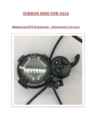MINIMOTORS EYE DASHBOARD - SURRON BIKE FOR SALE