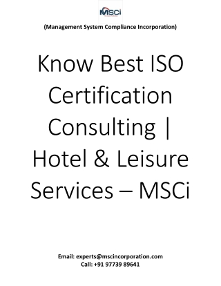 Know Best ISO Certification Consulting