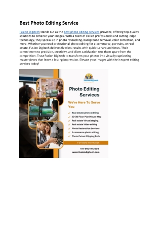 Best Photo Editing Service