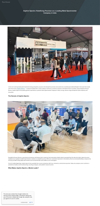 Top Metal Spectrometer Company in India | Precision Engineering by Asphire Spect