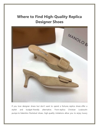 Where to Find High-Quality Replica Designer Shoes