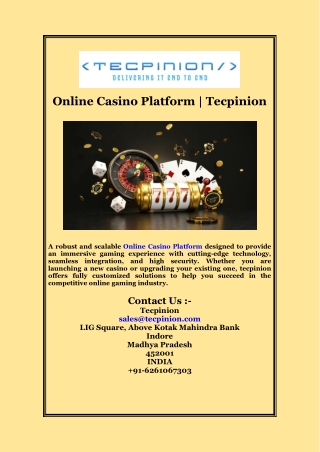 Online Casino Platform | Tecpinion