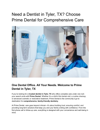 Need a Dentist in Tyler, TX_ Choose Prime Dental for Comprehensive Care