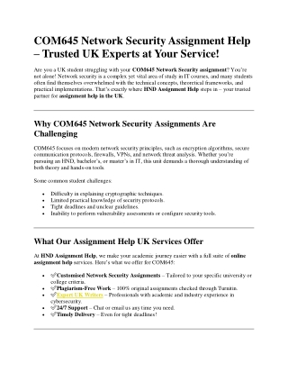 COM645 Network Security Assignment Hel1