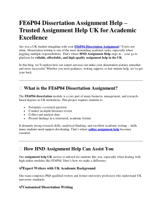 FE6P04 Dissertation Assignment Hel1