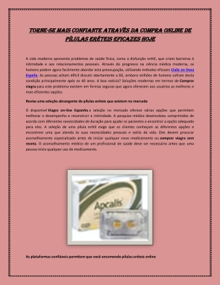 Torne-se mais confiante através da compra online de pílulas eréteis eficazes hoj