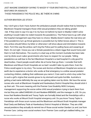 LETTER ABOUT NURSES, DOCTORS AND SOCIAL WORKERS