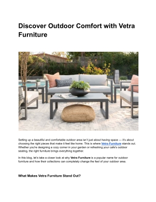 Furniture That Matches Your Lifestyle—Vetra furniture