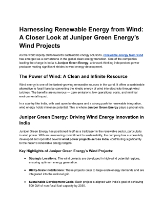 Renewable energy from wind _ Juniper Green Energy