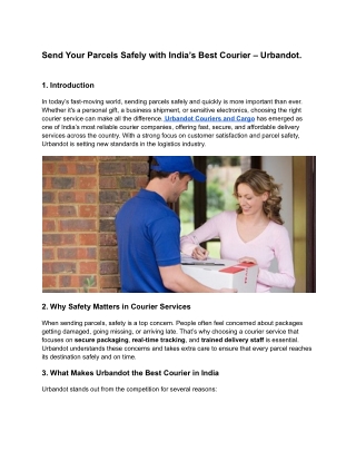 India’s Best Courier – Urbandot