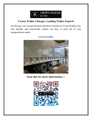 Crown Trailer Chicago Leading Trailer Experts