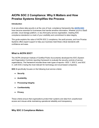 AICPA SOC 2 Compliance: Why It Matters and How Prowise Systems Simplifies the Pr