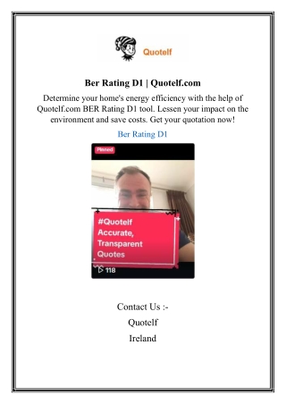 Ber Rating D1 | Quotelf.com
